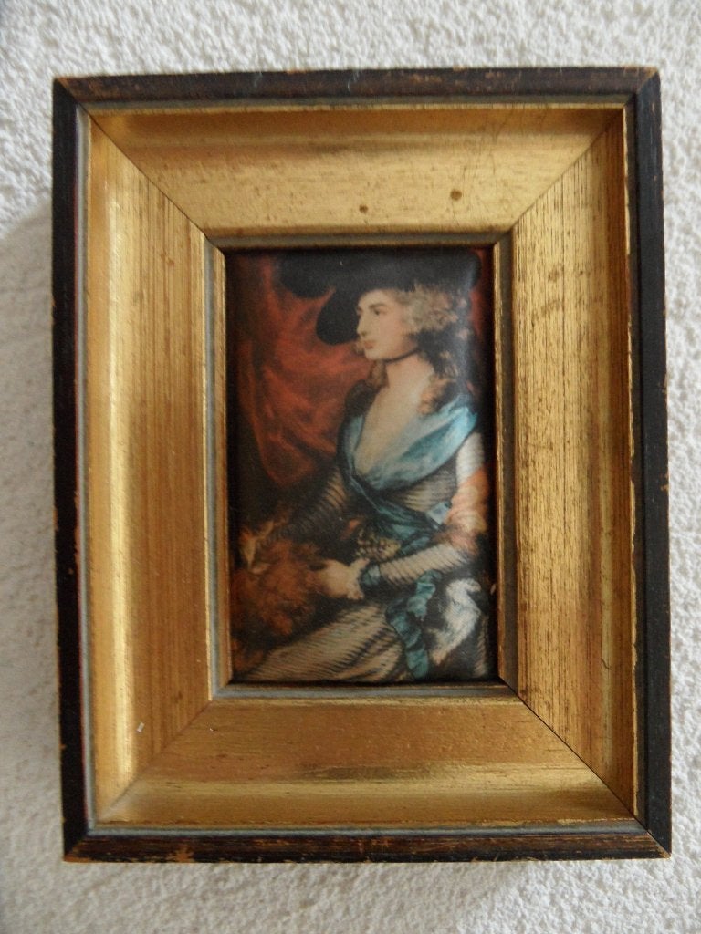 zwart / gouden lijst met Sarah Siddons - Thomas Gainsborough, Schilderij, Meerkleurig, Klassiek, Ophalen of Verzenden