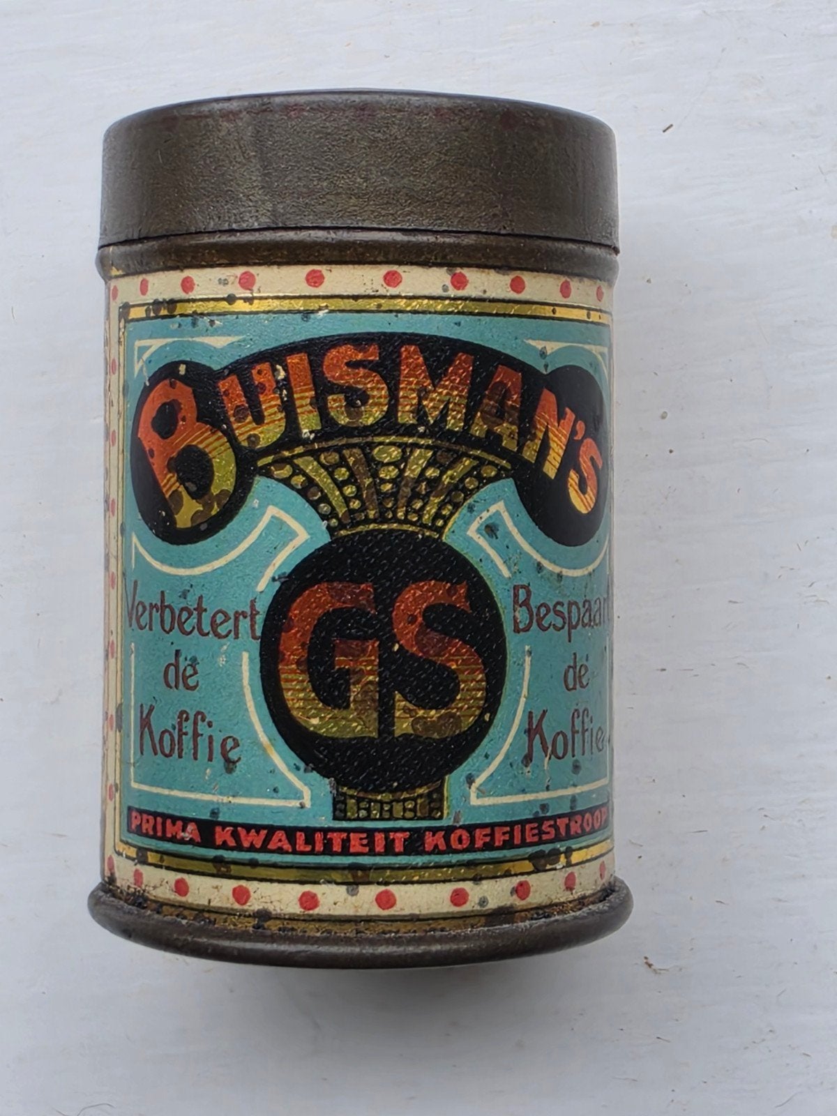 Buisman Koffie Siroop monster blikje Zwartsluis, Verzamelen, Ophalen of Verzenden, Gebruikt, Koffie