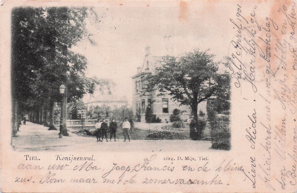 Tiel - Konijnenwal (gel. 1901), Verzenden, Voor 1920, Gelopen, Gelderland