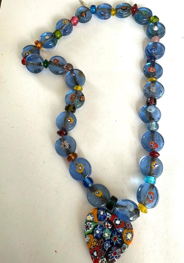 Murano glas vintage ketting, Sieraden, Tassen en Uiterlijk, Kettingen, Verzenden, Zo goed als nieuw, Steen of Mineraal