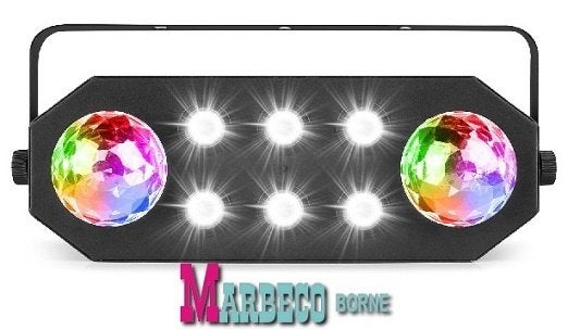 Strobemoon LED effect 2in1, Moonflower, Stroboscoop, Afstbed, Geluidgestuurd, Nieuw, Info@marbeco.nl, BeamZ