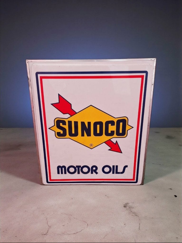 Hele grote lichtreclame, lichtbak van Sunoco Motor Oils️️⛽️, Verzamelen, Merken en Reclamevoorwerpen, Ophalen, Gebruikt, ., Lichtbak of (neon) lamp