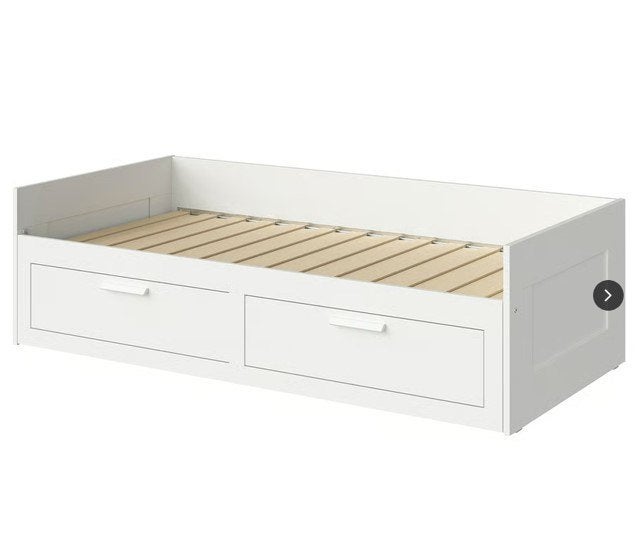 IKEA BRIMNES uitschuifbed bedbank, wit, 80/160 x 200 cm, Ophalen, Verstelbaar, Eenpersoons, Wit