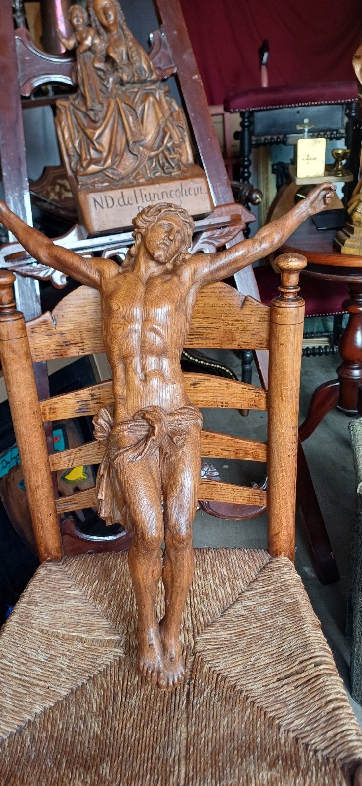 60 cm rond 1870 80 eiken corpus  bieden van af 275 euro, Antiek en Kunst, Ophalen of Verzenden