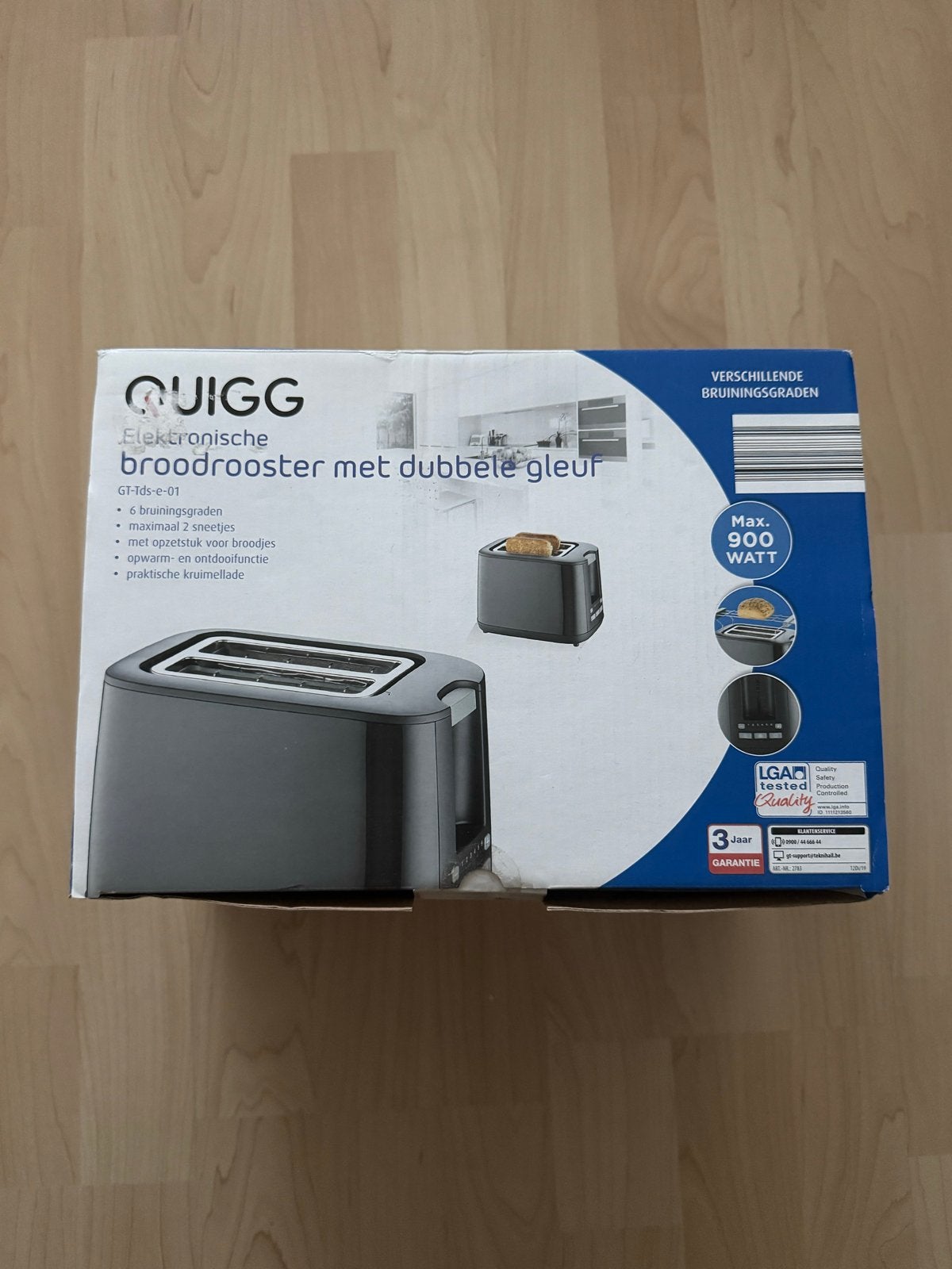 QUIGG Elektronische broodrooster met dubbele gleuf, Ophalen, Nieuw
