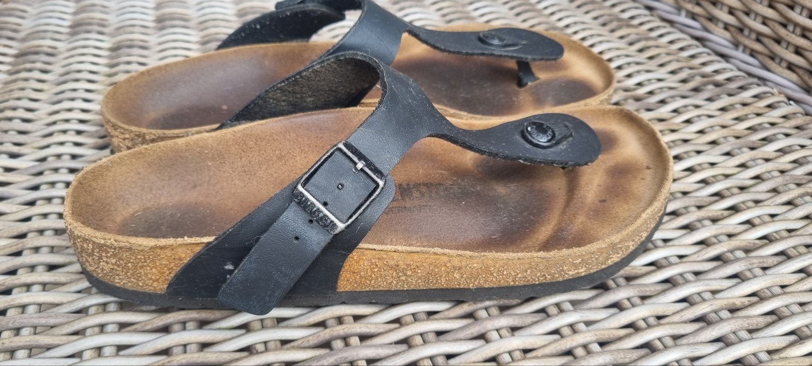 Birkenstock Gizeh teenslippers maat 40, Slippers, Zwart, Ophalen of Verzenden, Gedragen