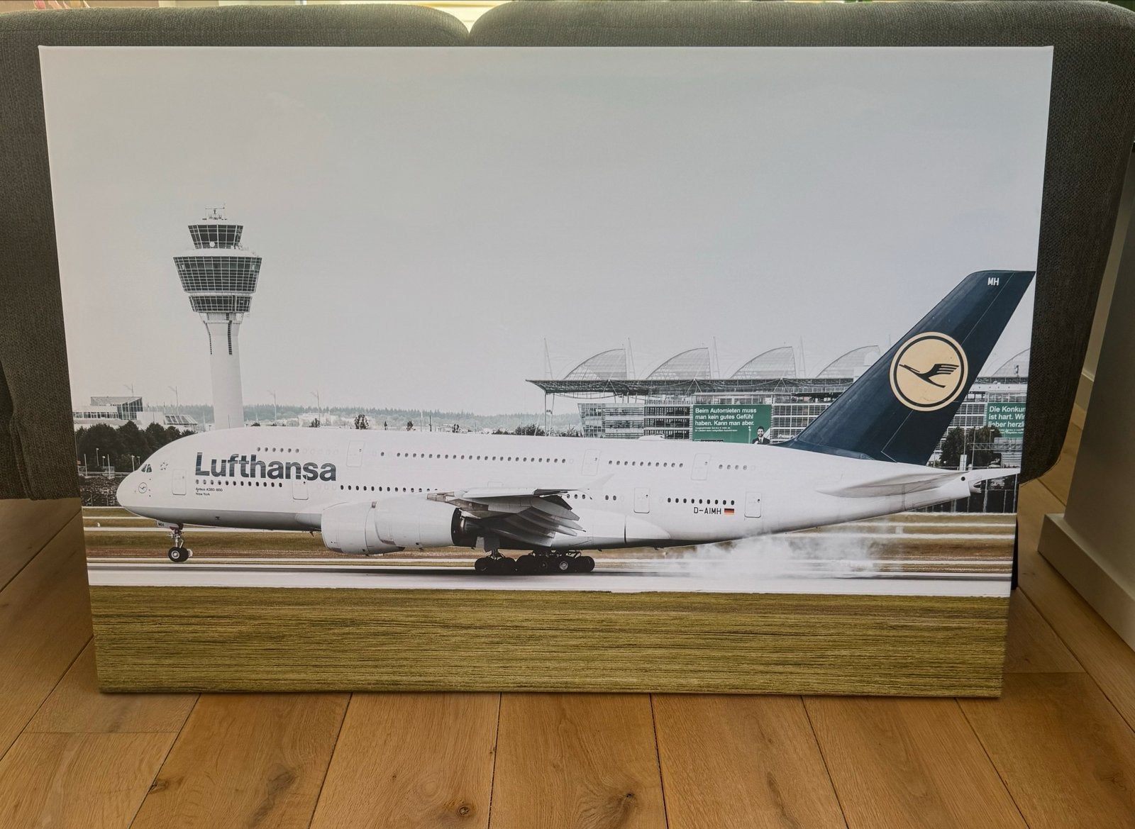 Lufthansa Airbus A380 D-AIMH Canvas Schilderij 120x80cm, Ophalen of Verzenden