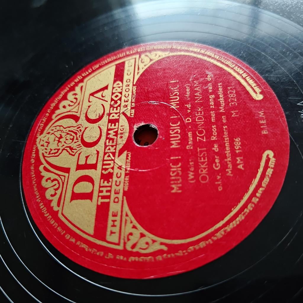 Decca 78 toeren plaat: Orkest Zonder Naam, Cd's en Dvd's, Ophalen of Verzenden, 10 inch