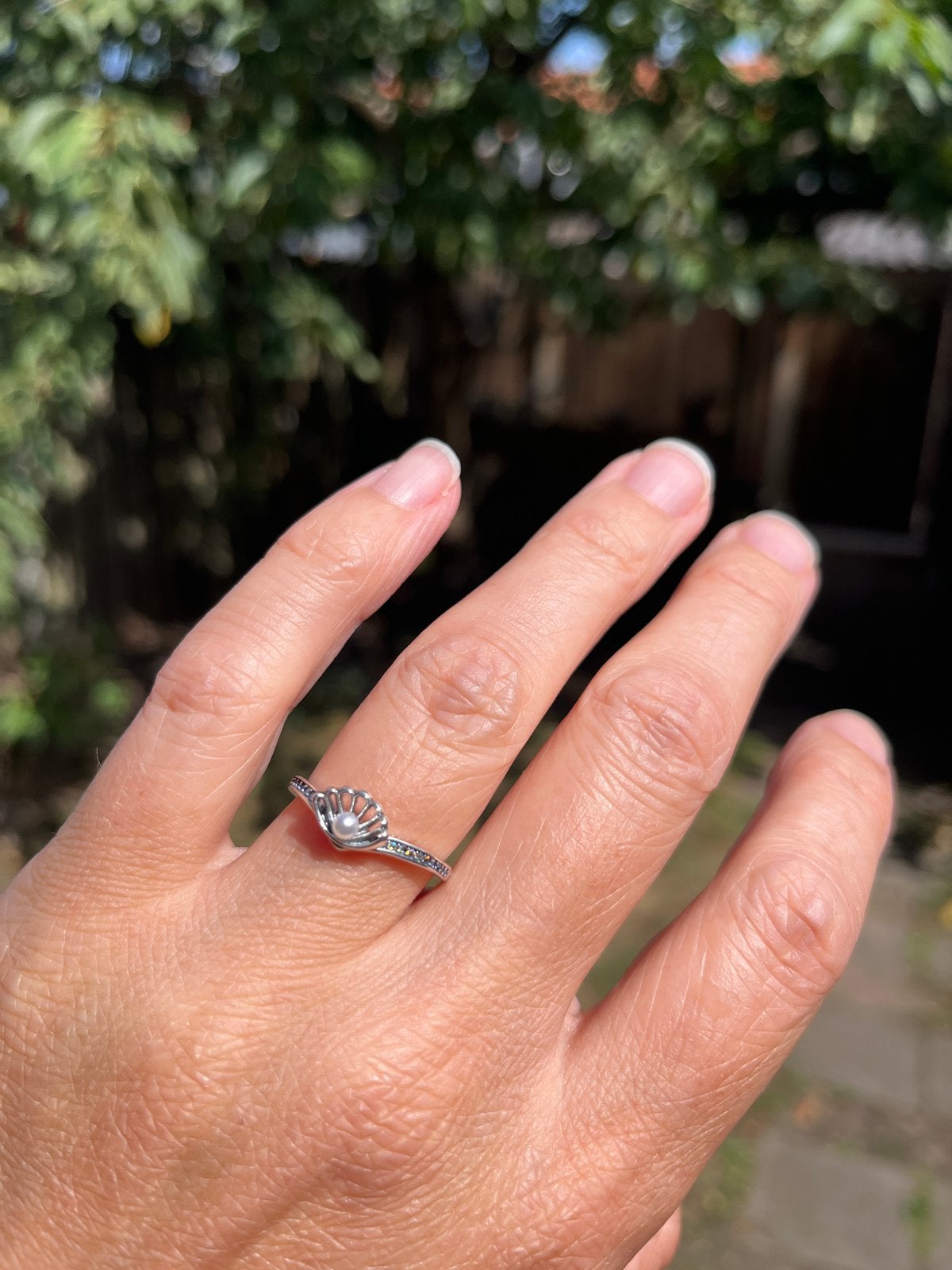Pandora Disney Prinses Ariël Schelp Ring met Parel, Sieraden, Tassen en Uiterlijk, Ringen, Ophalen of Verzenden, Zo goed als nieuw