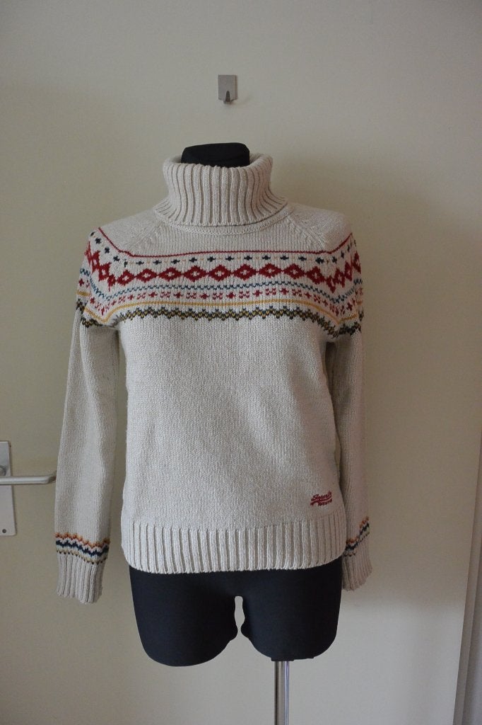 Superdry kol trui S licht beige vintage nordic knit, wol, Kleding | Dames, Superdry, Beige, Ophalen of Verzenden, Maat 36 (S)