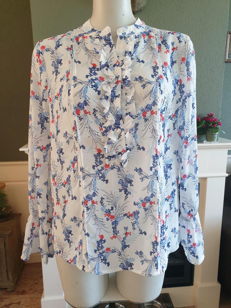 Saint Tropez Saintropez top blouse achtig S 36, Verzenden, Wit, Zo goed als nieuw, Lange mouw