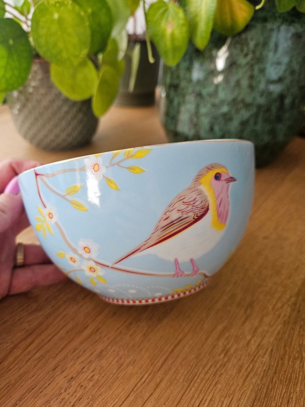 Pip Studio schaal 15 cm met vogel en bloemen, Ophalen of Verzenden