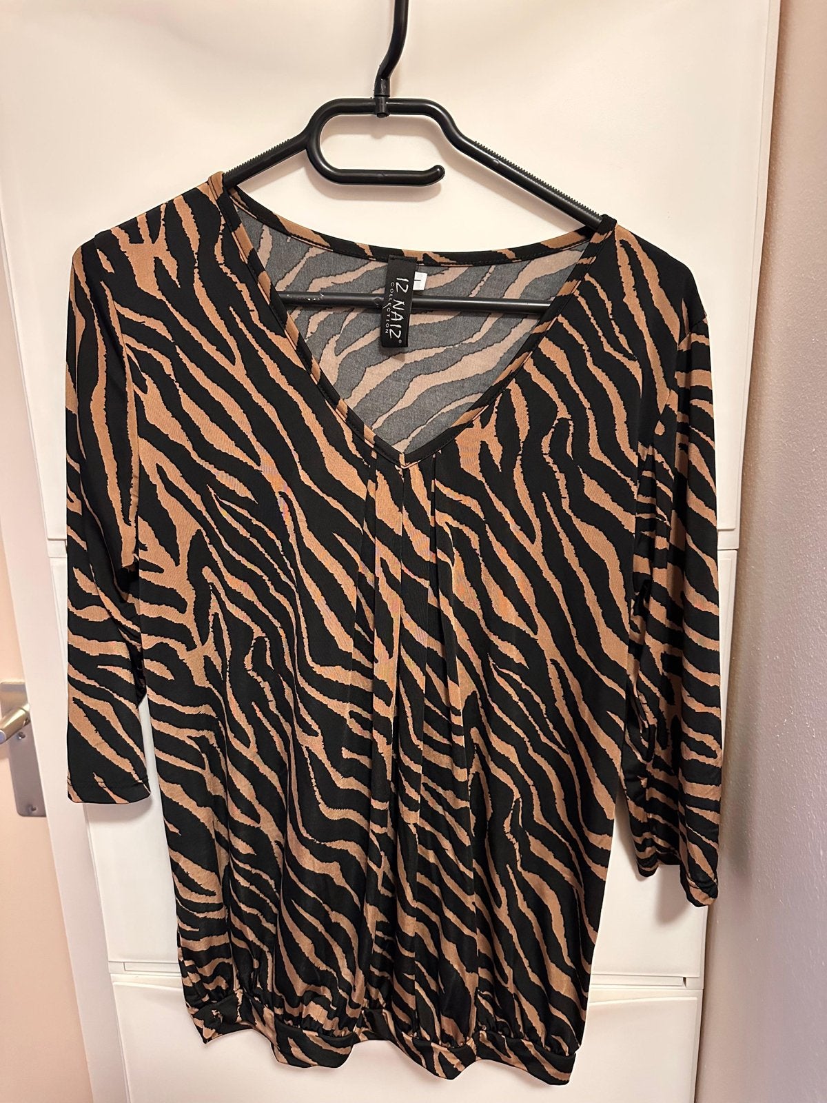 IZ NAiZ Tuniek met Zebraprint - Maat L, Bruin, Maat 42/44 (L), Ophalen of Verzenden, Lange mouw