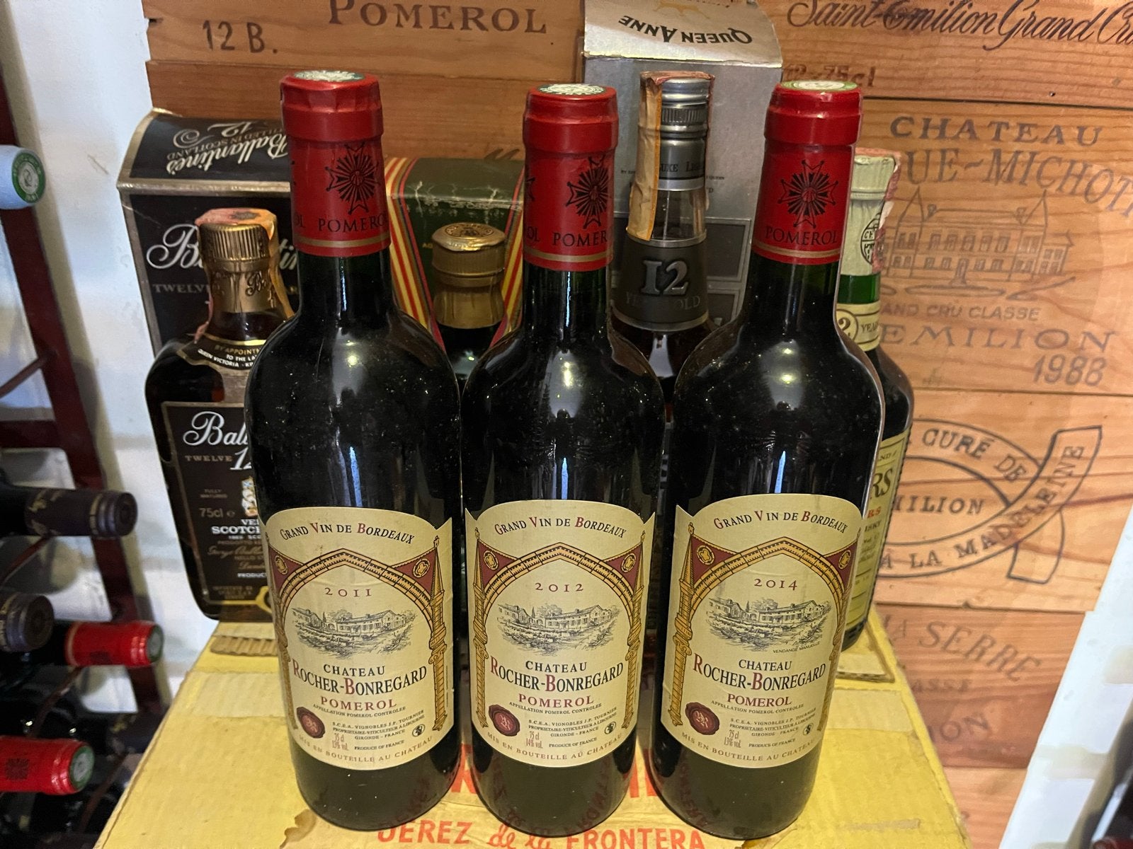Château Rocher-Bonregard Pomerol 2011, 2012, 2014, Gebruikt, Frankrijk, Ophalen of Verzenden, Rode wijn