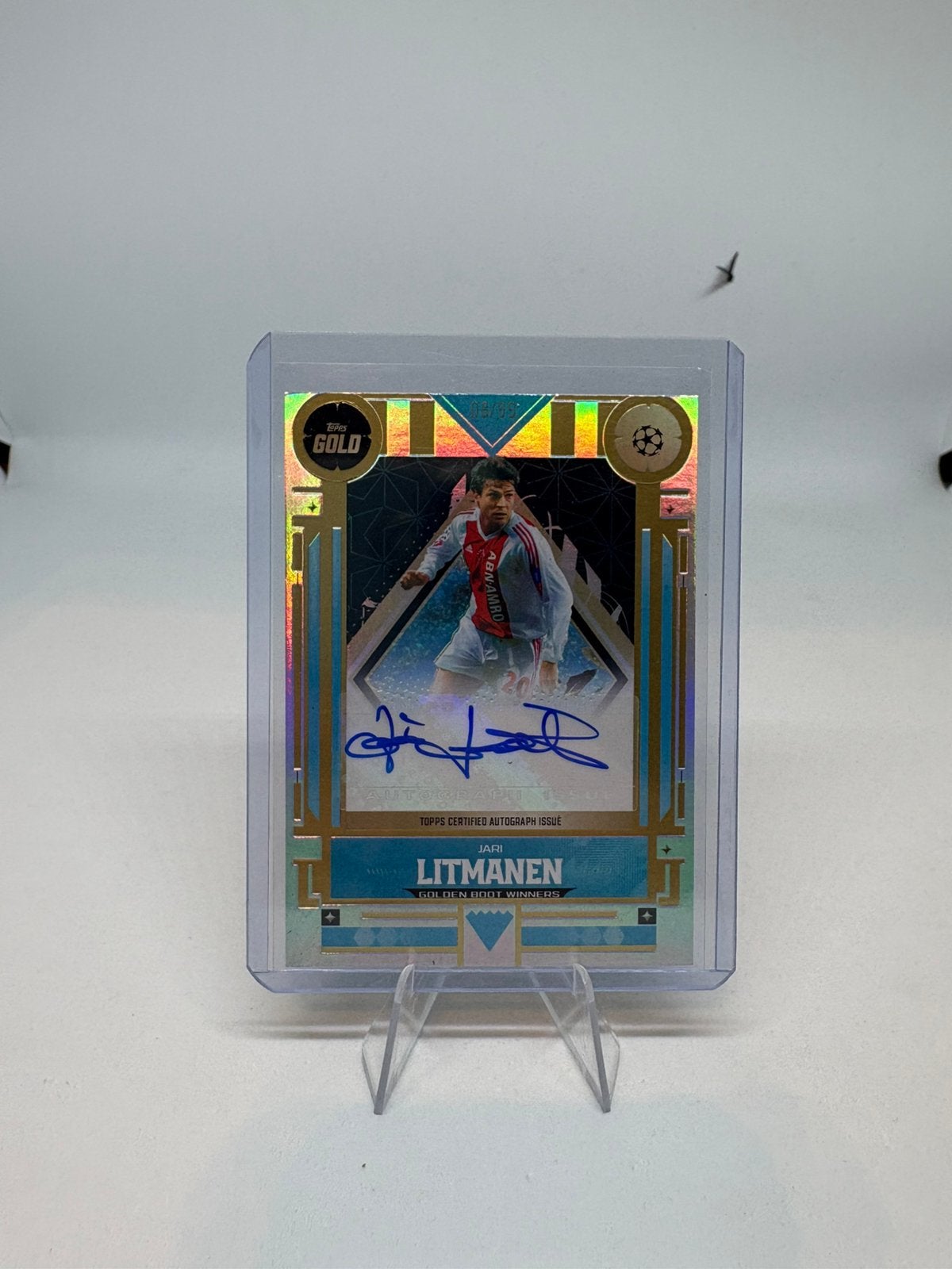 Topps Gold UCC 2026 Jari Litmanen Ajax Auto Blue /99, Ophalen of Verzenden, Zo goed als nieuw, Plaatje