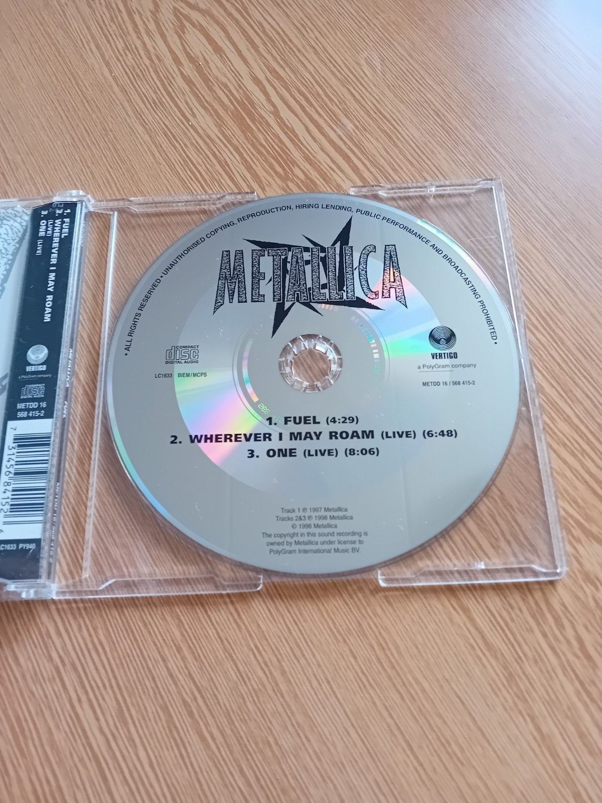 Metallica - Fuel CD Single, Ophalen of Verzenden, Zo goed als nieuw, Rock en Metal, Inclusief doosje