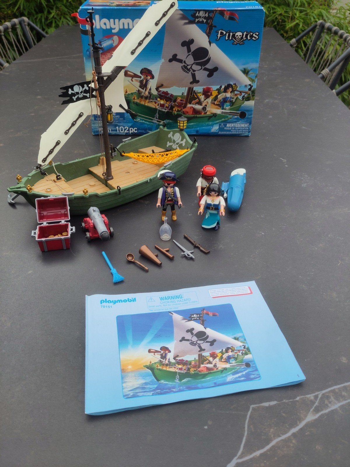 Playmobil Piratenschip 70411 - Compleet met doos en boekje, Ophalen of Verzenden, Zo goed als nieuw, Jongen of Meisje