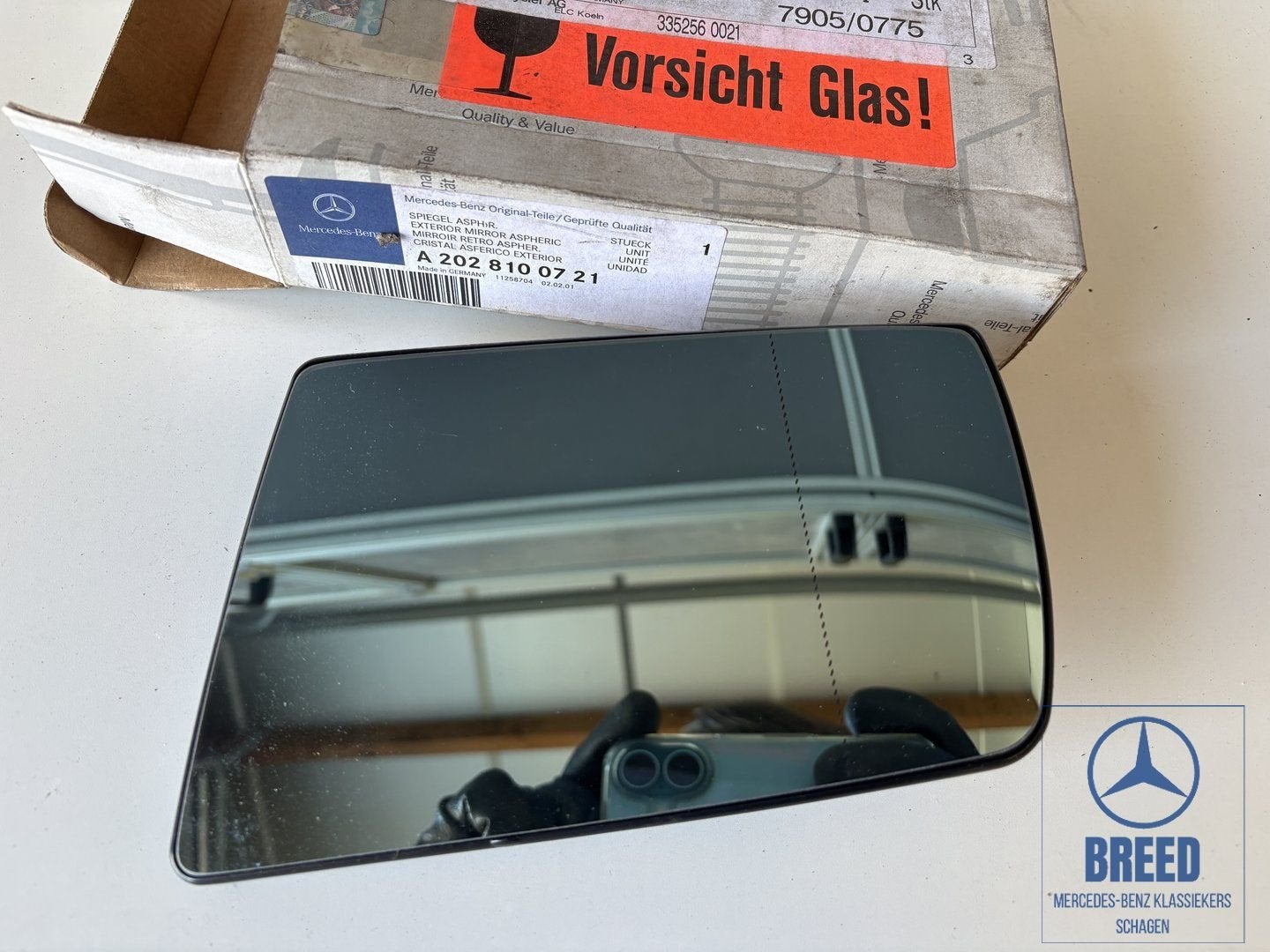 NOS spiegelglas links voor Mercedes-Benz R129 W140 W202 W210, Auto-onderdelen, -, Nieuw, Ophalen of Verzenden, -