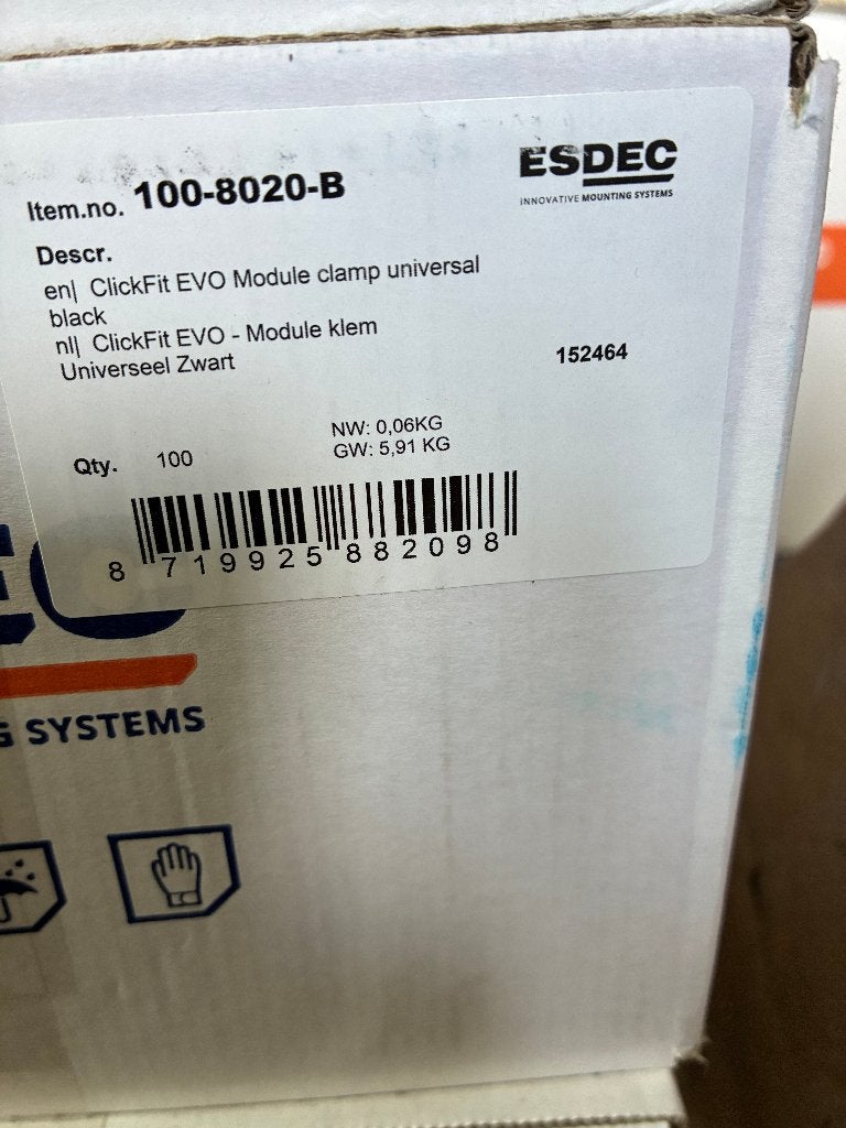 Esdec module klem zwart, Ophalen, Nieuw, Minder dan 50 mm