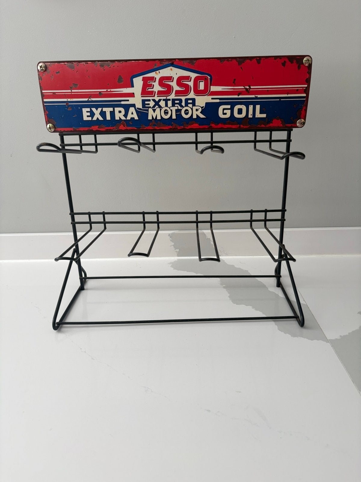 Vintage Esso Extra Motor Oil Display Rek, Verzamelen, Verzenden, Zo goed als nieuw, Gebruiksvoorwerp