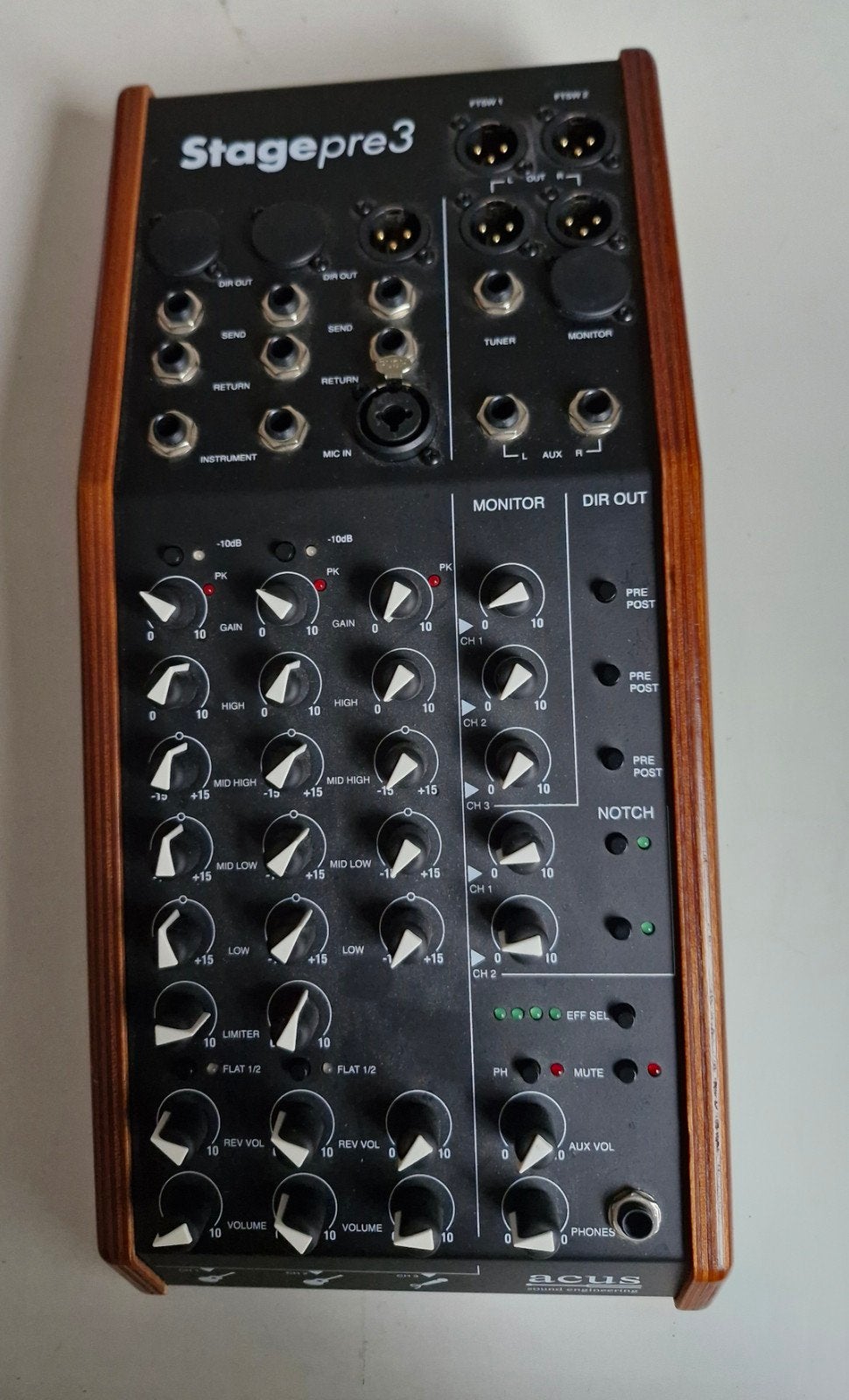 uitstekende Acus Stage 3 pre-amp/mixer te koop, Ophalen of Verzenden, Gebruikt, Overige typen