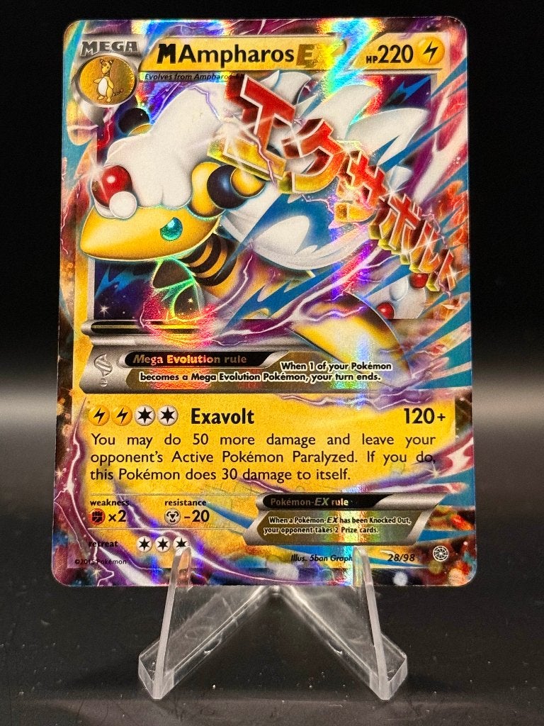 MAmpharos EX EX 28 Engels NM | Pokemon, Ophalen of Verzenden, Nieuw, Losse kaart, Foil