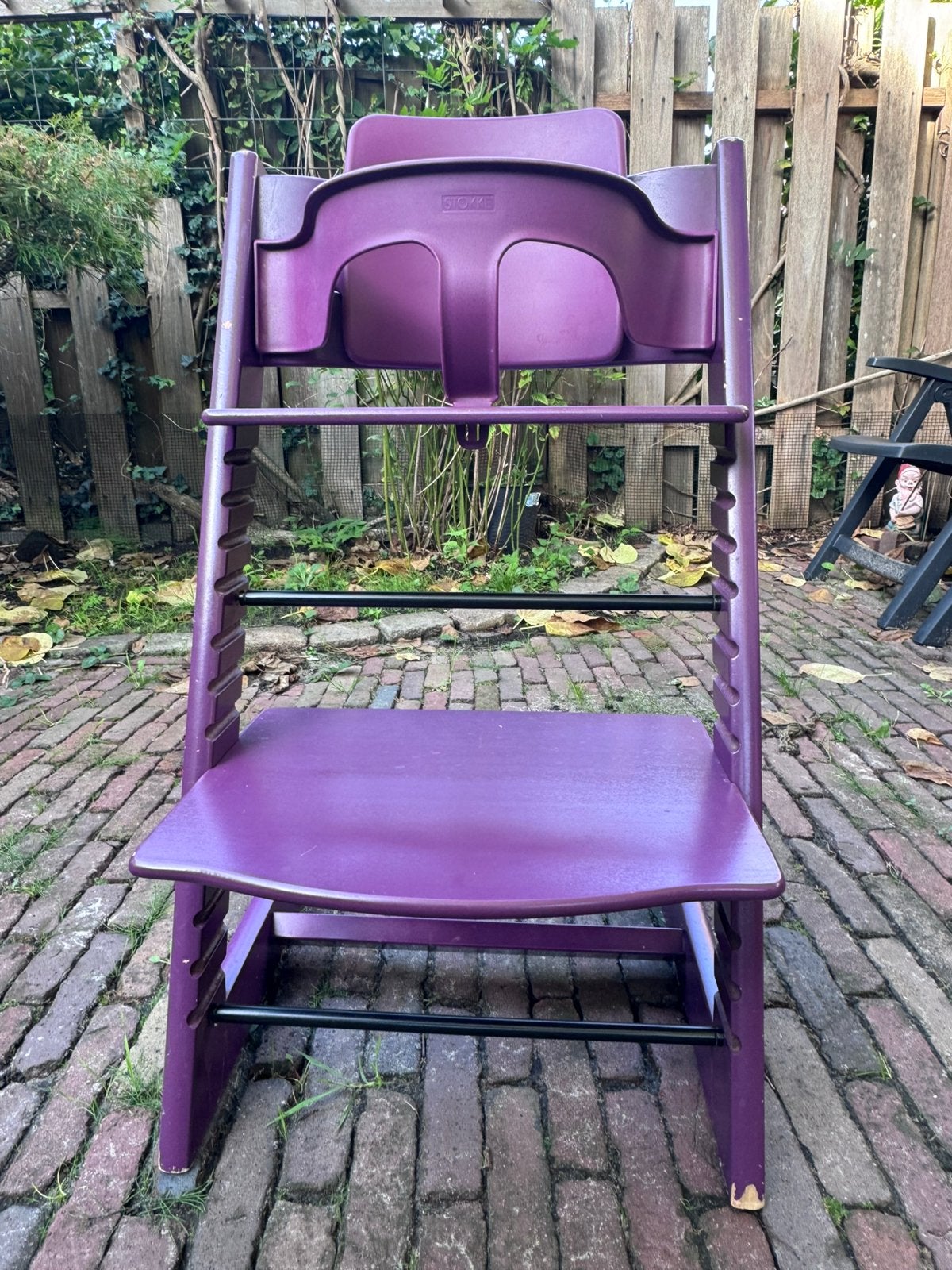 Stokke Tripp Trapp paars met stoelverkleiner, Ophalen, Gebruikt, Meegroeistoel, Stoelverkleiner