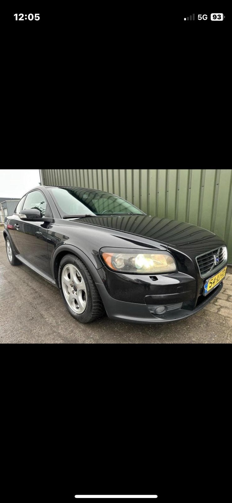 Volvo C30 2.4 2007 Zwart, Auto's, Volvo, Voorwielaandrijving, Stof, 1302 kg, 700 kg