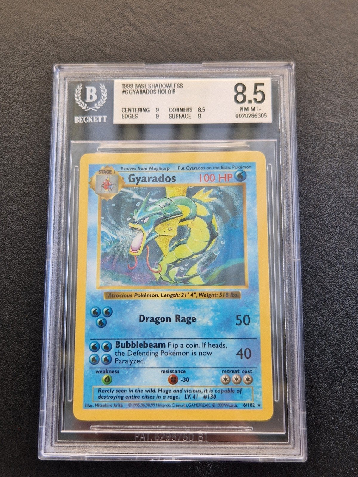 Gyarados Shadowless, Hobby en Vrije tijd, Verzamelkaartspellen | Pokémon, Ophalen of Verzenden, Zo goed als nieuw