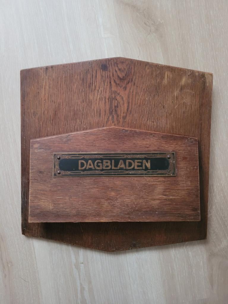Antieke houten dagbladenhouder, Ophalen of Verzenden