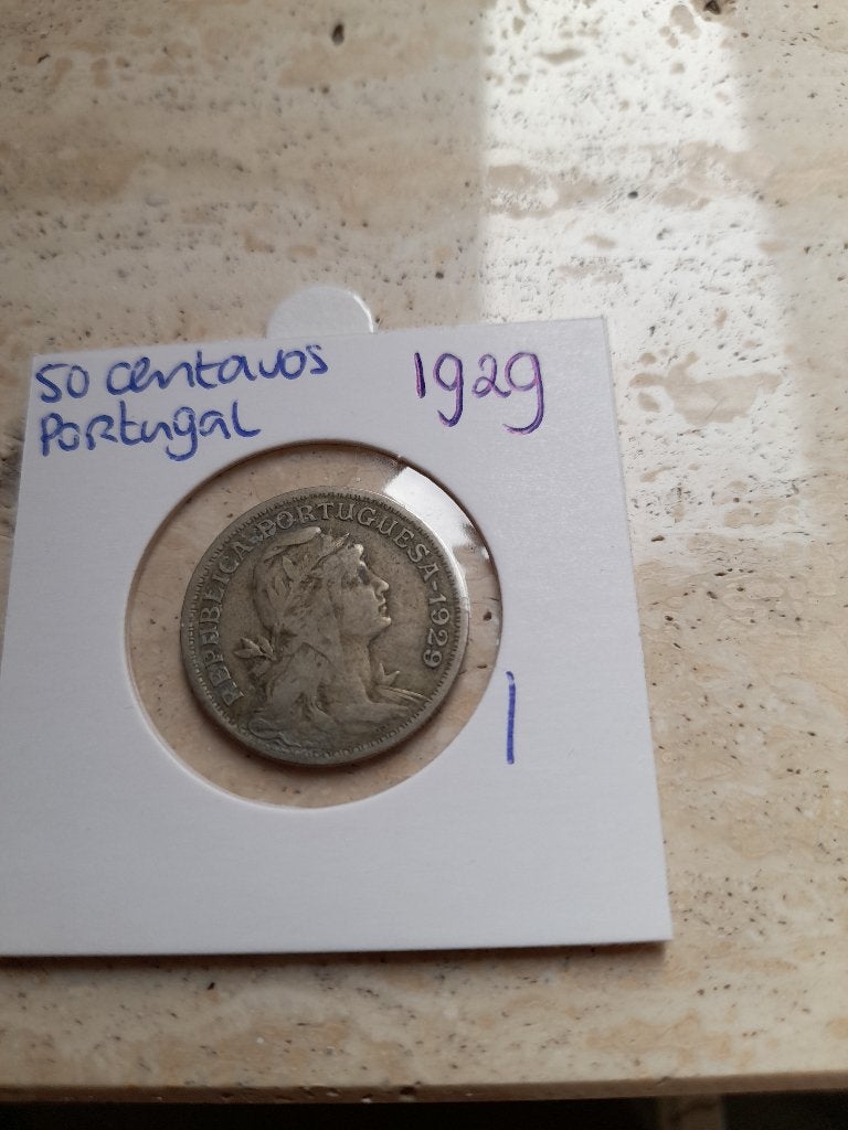 50 Centavos 1929 Portugal (nr 1), Ophalen of Verzenden, Overige landen, Losse munt