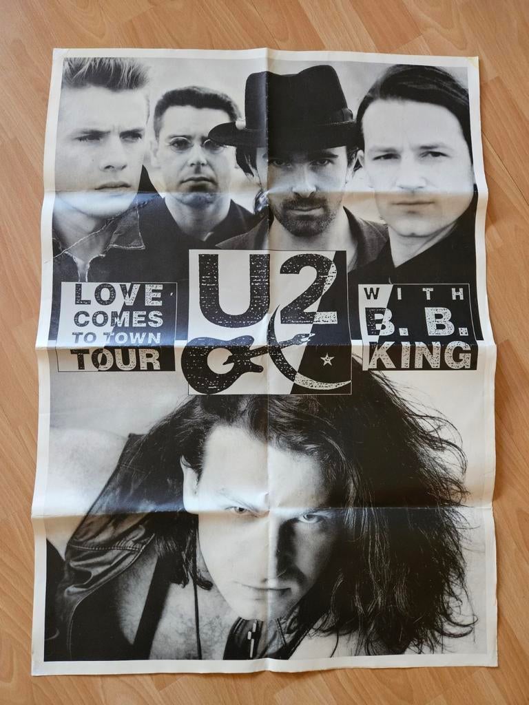 U2 poster Love Comes To Town Tour, Verzamelen, Posters, Ophalen of Verzenden, A1 t/m A3, Muziek, Rechthoekig Staand