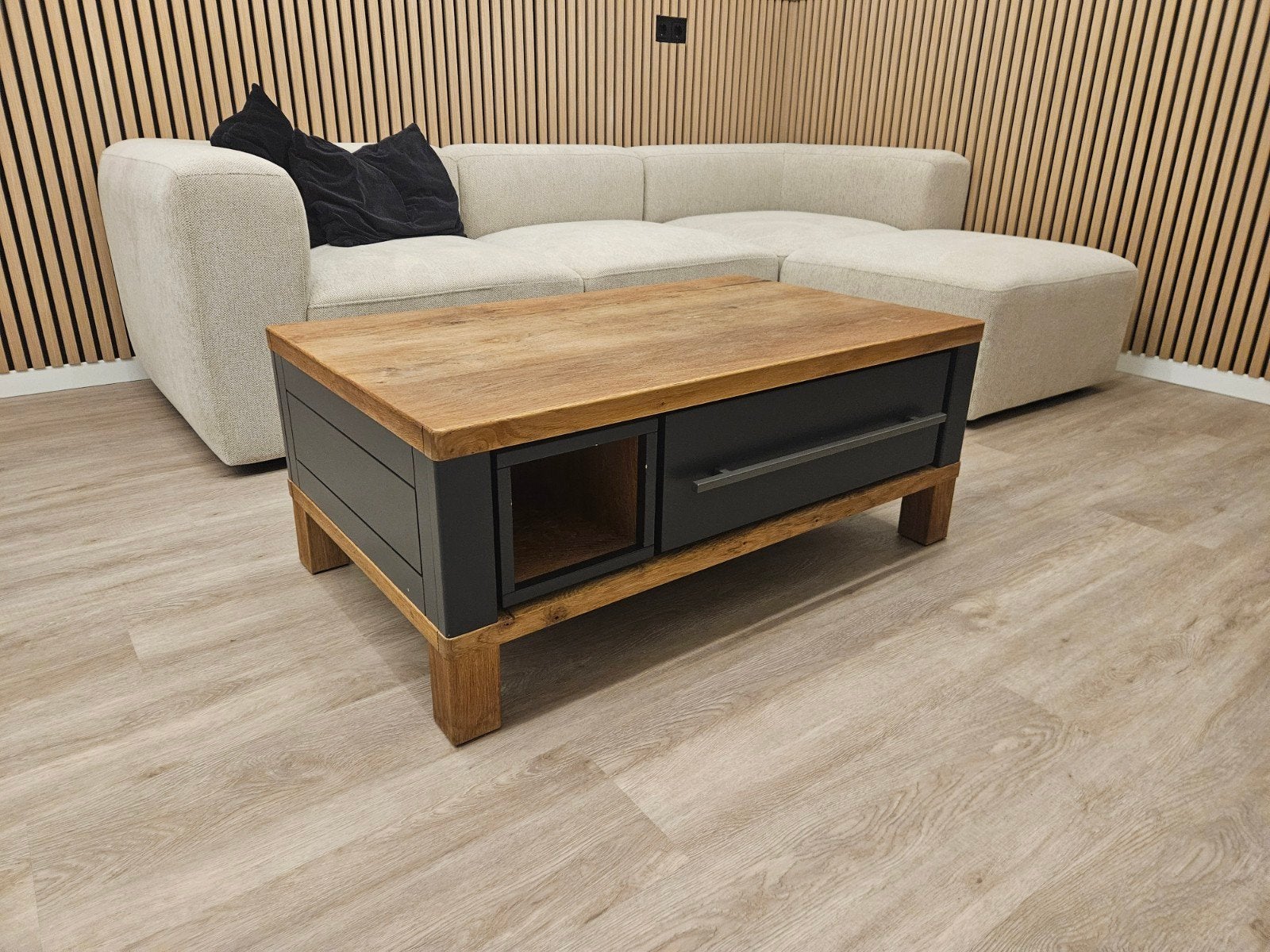 Salontafel Henders & Hazel. Jardin collectie., Huis en Inrichting, Tafels | Salontafels, Ophalen, 100 tot 150 cm, Eikenhout, 50 tot 100 cm