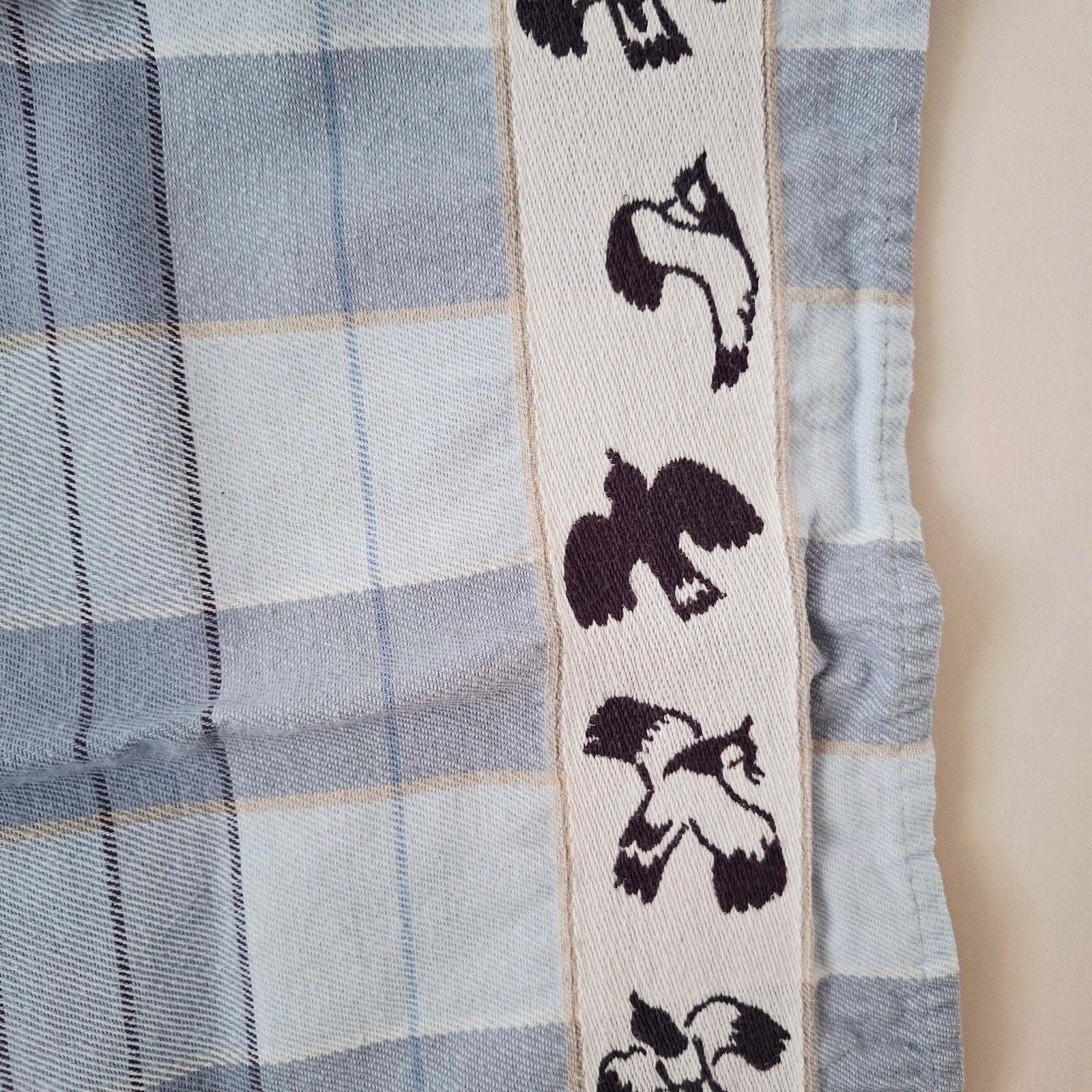 DDDDD theedoek met vogelpatroon - Blauw/Wit, Info@ddddd.nl, Katoen, Blauw, DDDDD Textiel B.V.