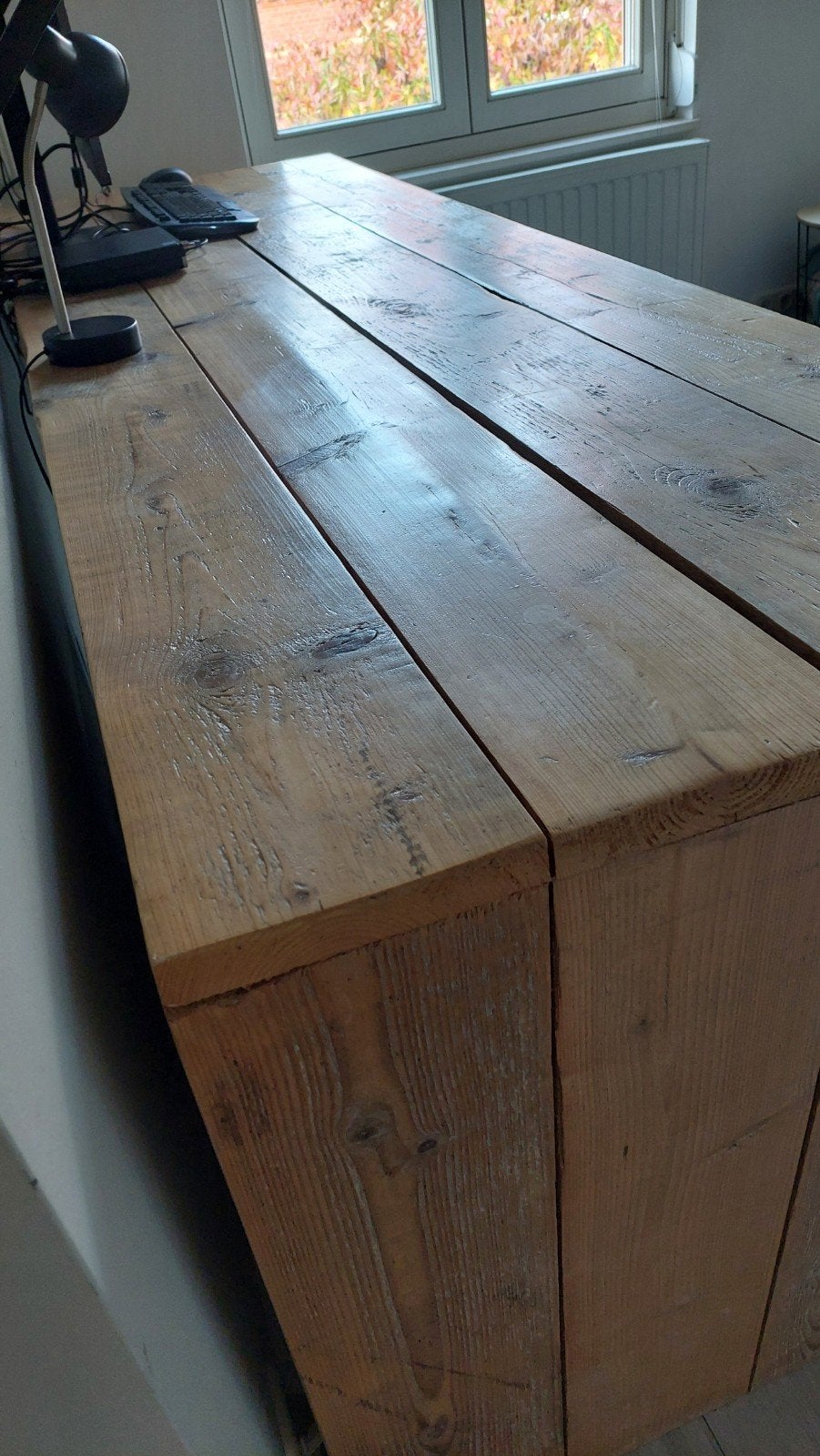 Bureau steigerhout 230x75, Ophalen, Hout, Bruin, Gamingbureau