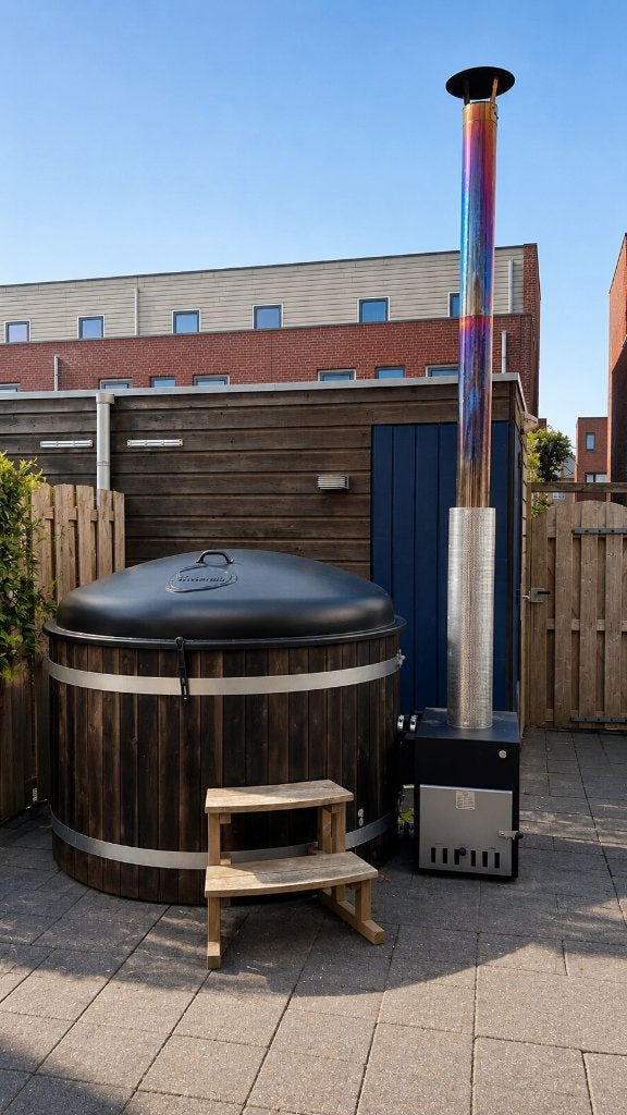 Houtgestookte hottub – luxe buitenspa, Ophalen, Pomp