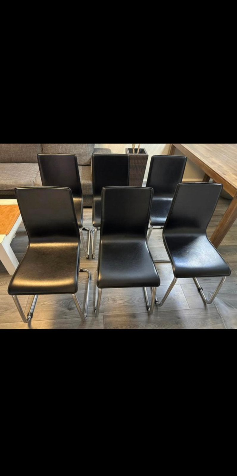 Eettafel en stoelen, Ophalen, Overige materialen, Gebruikt, Zwart