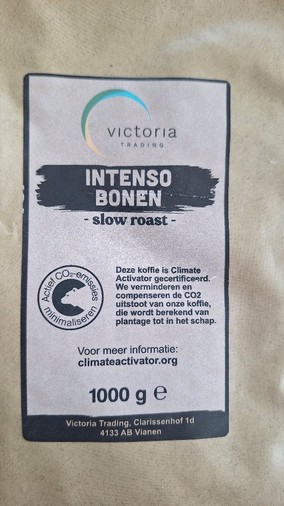 16x Victoria trading intenso koffie bonen Slow Roast 1 kilo, Ophalen of Verzenden