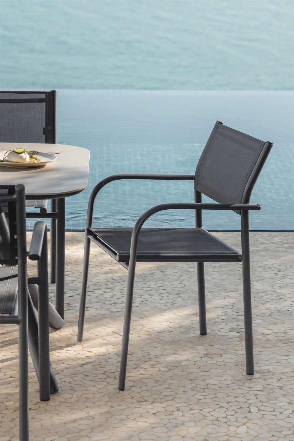 Set van 4 stapelbare tuinstoelen | nieuw in verpakking, Tuin en Terras, Tuinstoelen, Ophalen of Verzenden, Nieuw, Textileen, Stapelbaar