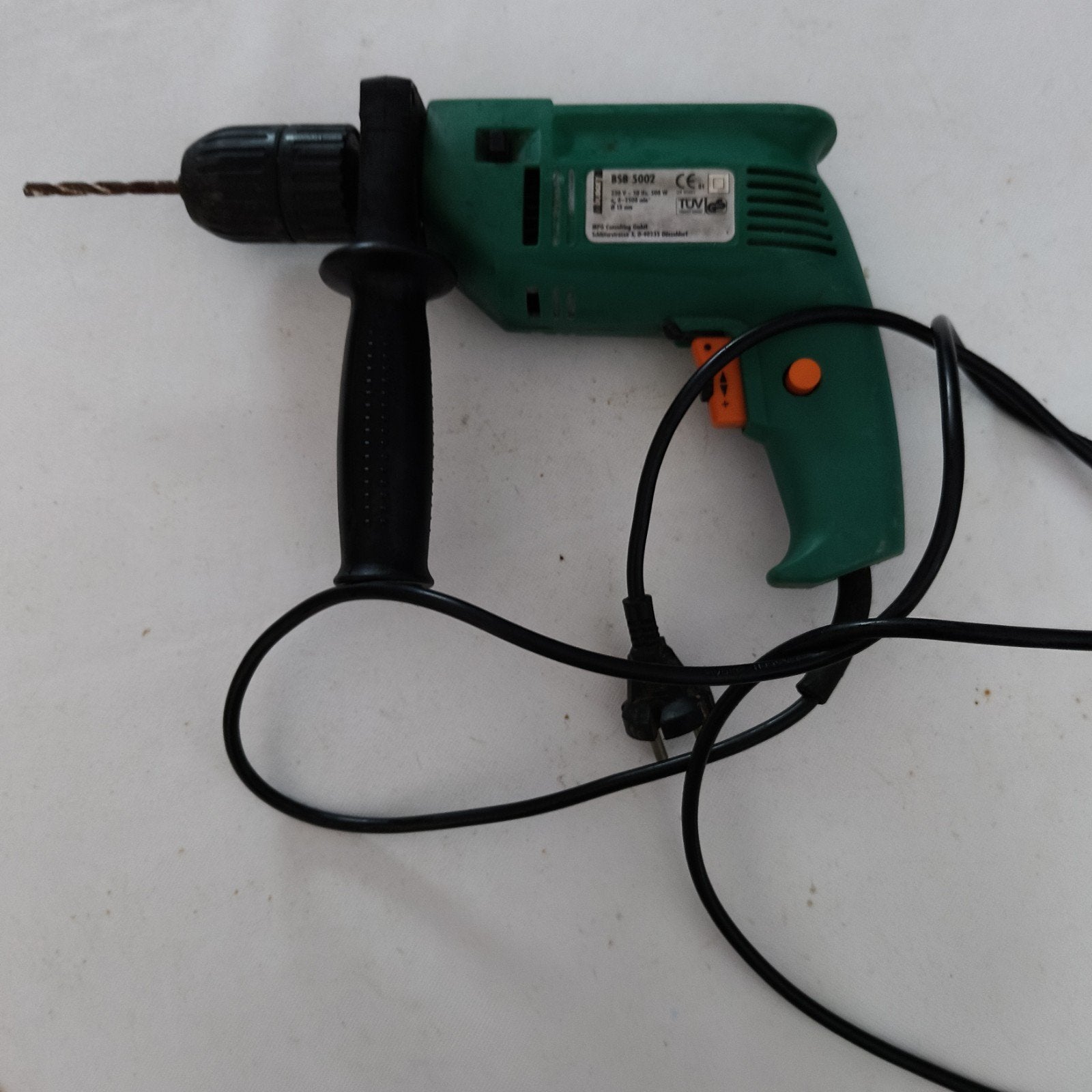 Groene Boormachine met Handvat en Boor, Ophalen of Verzenden, Gebruikt, Minder dan 400 watt, Boormachine
