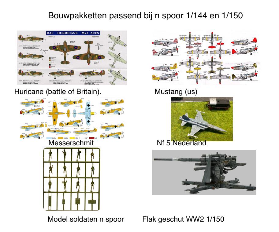 Bouwpakketten ww2 en modern voor N spoor, Overige merken, Gelijkstroom of Wisselstroom, Overige typen, Nieuw