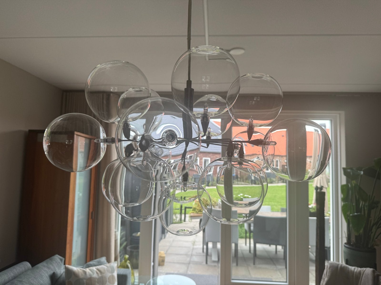 Moderne Bolletjes Lamp met Halogeen Lampjes, Ophalen, Zo goed als nieuw, Glas, G4