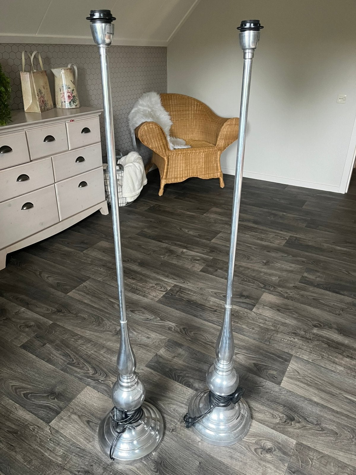 2 zware staande lampen 125 cm, Ophalen, Zo goed als nieuw