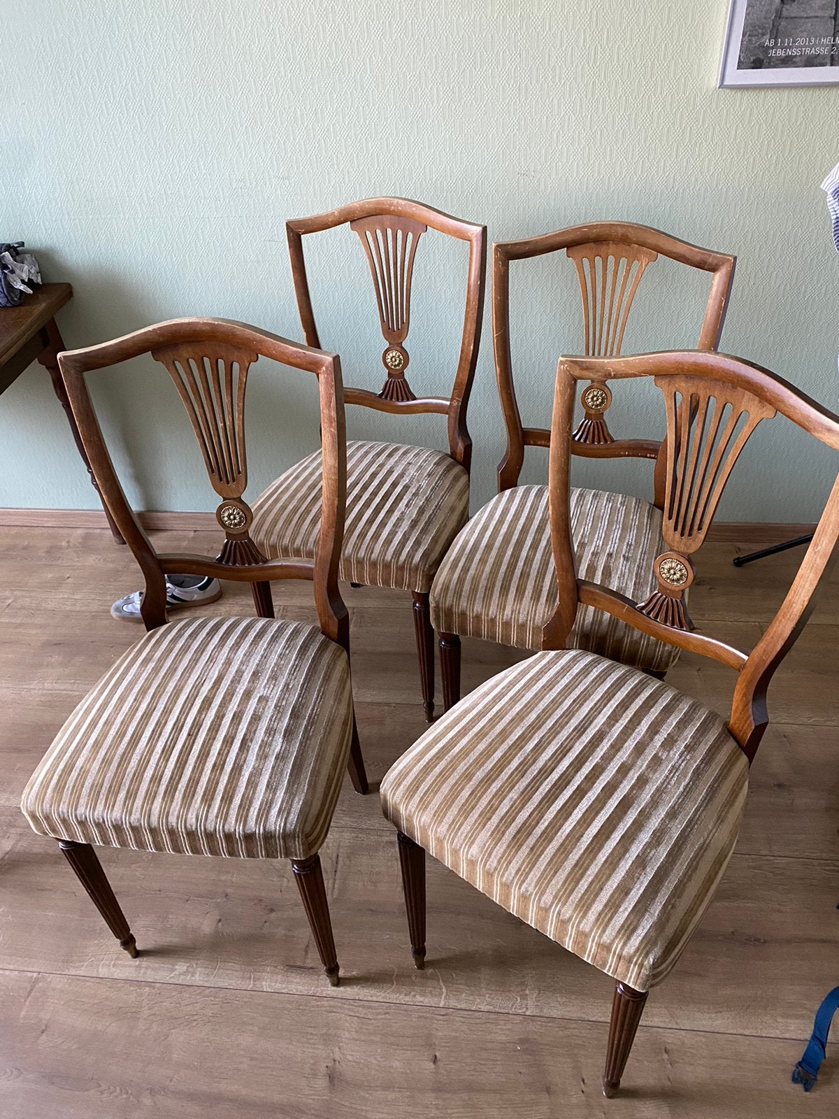 Vintage Brocante Stoelen (4 stuks), Huis en Inrichting, Stoelen, Ophalen, Zo goed als nieuw, Vier