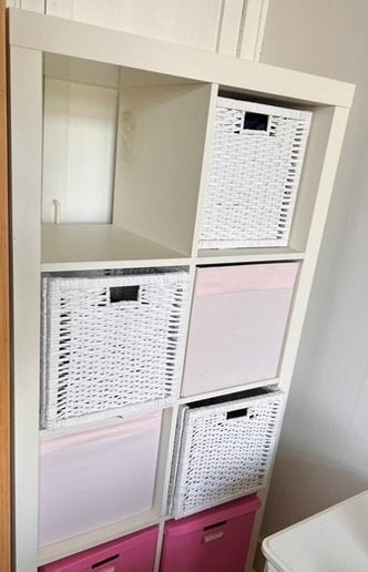Kallax kast met manden, Ophalen, 50 tot 100 cm, Zo goed als nieuw, Met lade(s)