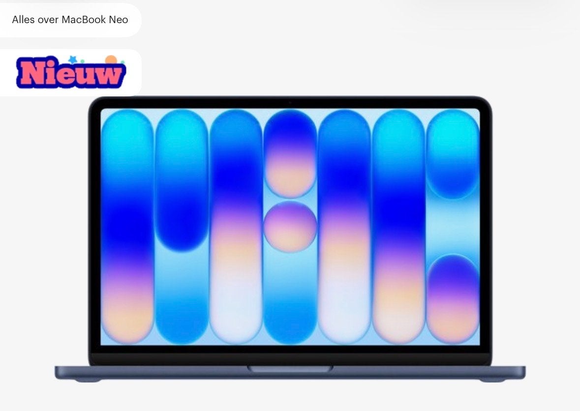 Nieuwe Apple MacBook Neo - 13 inch - Indigo - 512 GB, Computers en Software, Apple Macbooks, Ophalen, Overige modellen, Qwerty