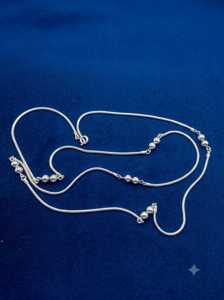 Zilveren Slangenketting met Bolletjes, Antiek en Kunst, Antiek | Goud en Zilver, Ophalen of Verzenden, Zilver