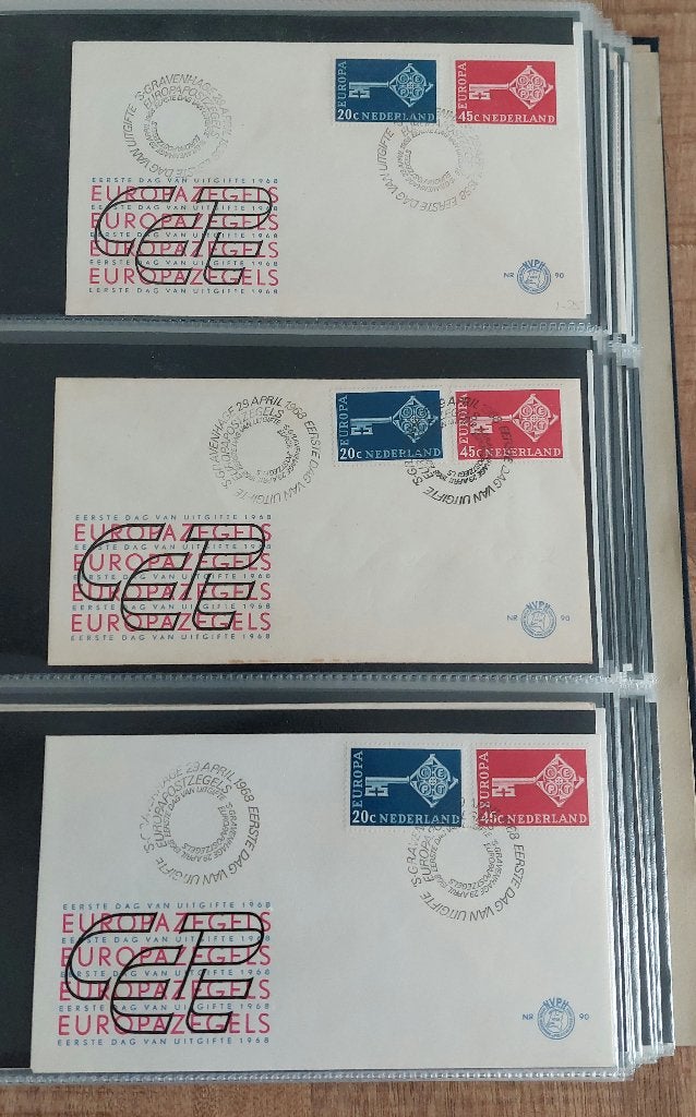 Nederland 1e dag enveloppen E90-E91-E92-E94., Postzegels en Munten, Postzegels | Eerstedagenveloppen, Ophalen of Verzenden, Onbeschreven