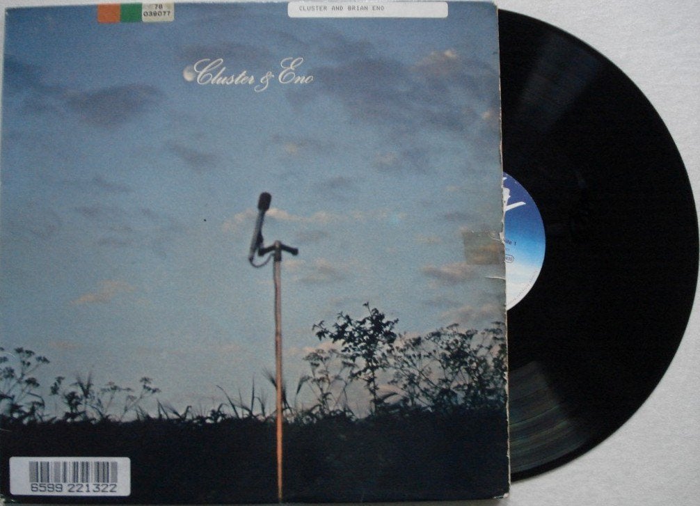 Cluster & Brian Eno - Cluster & Eno, Beschermende buitenhoes, Ophalen of Verzenden, Gebruikt, 12 inch