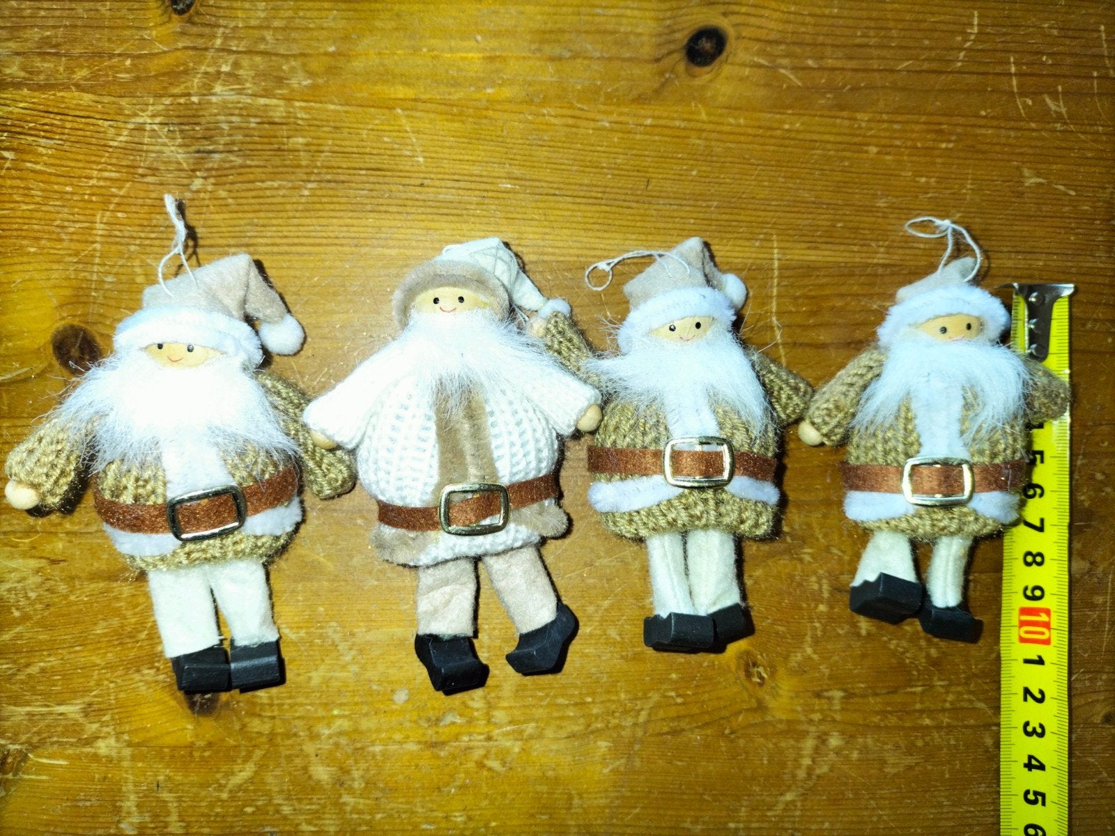 Gebreide kerstpoppetjes, met vilt, voor in de kerstboom, Ophalen of Verzenden